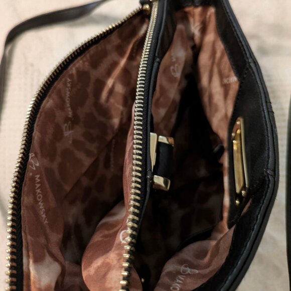 B. Makowsky Black Leather Purse - Picture 3 of 5